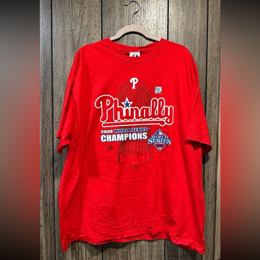 Majestic MLB Phillies 2008 World Series shirt